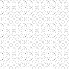 Abstract geometric pattern with circles, crosses, stripes, lines. Seamless vector background. White and black ornament. Modern reticulated graphic design.