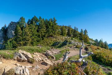 Obraz premium Panoramic View from a swiss mountain ridge