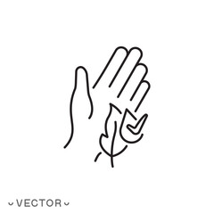 hypoallergenic icon, dermatology tested, skin and body protect, allergen free, thin line symbol isolated on white background, editable stroke eps 10 vector illustration