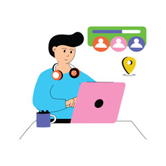 Delivery manager, order organization, order management vector design