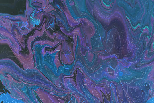 Abstract painting in fluid art technique