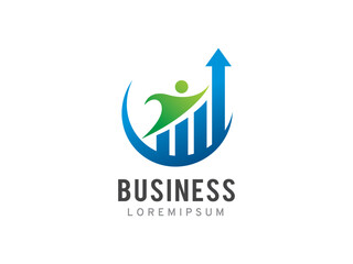 People and chart logo symbol or icon template