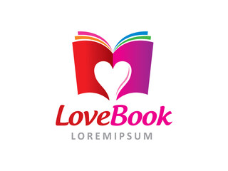 Love book logo symbol or icon template