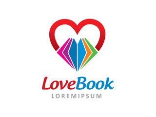 Love book logo symbol or icon template