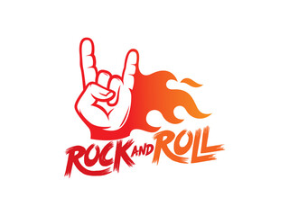 Rock and Roll logo symbol or icon template