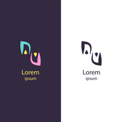 Modern and abstract logo with curved shapes, perfect for technology, innovation, or creative brands looking for a fresh and dynamic identity.