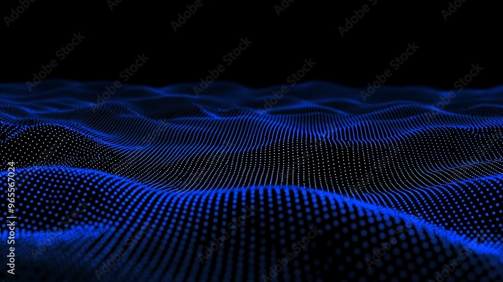 Poster background with dots and lines connected on a dark background. 3d rendering. 4k.