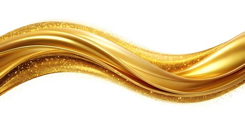 shimmering gold wave on elegant white background