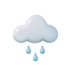 Realistic 3D Blue Cloud with rain and sun. Cute Cartoon vector Design Isolated on White Background. Weather Illustration concept render objects for Holiday poster, flyer brochure and template.