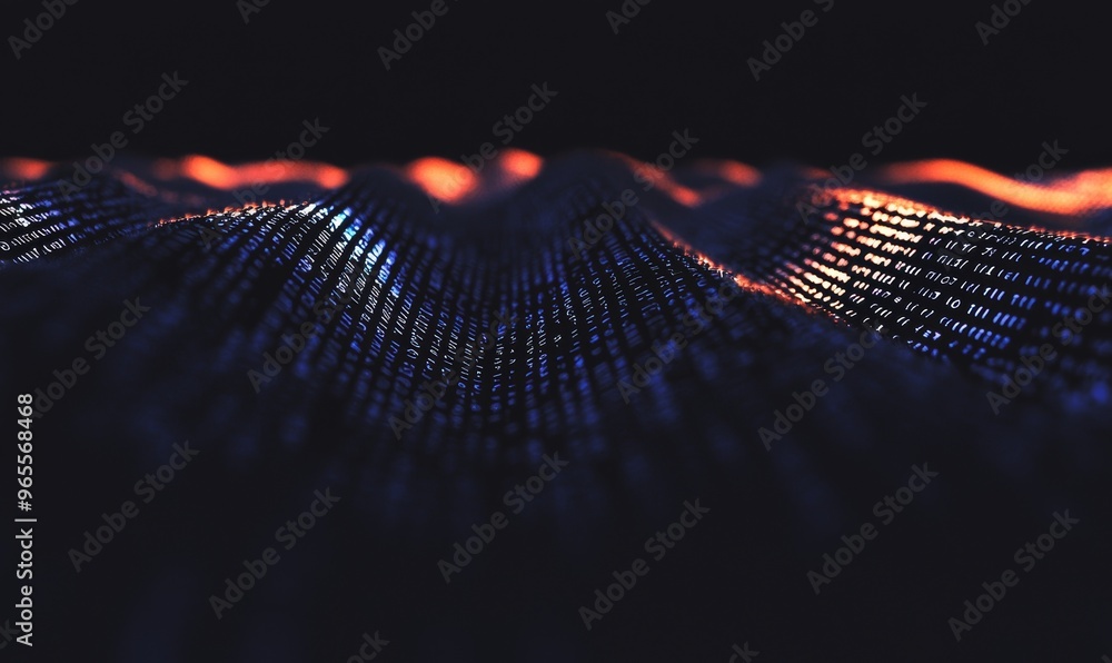 Poster a network 01 code technology, 3d rendering illustration, deep learning, atom cell science, a cyber h