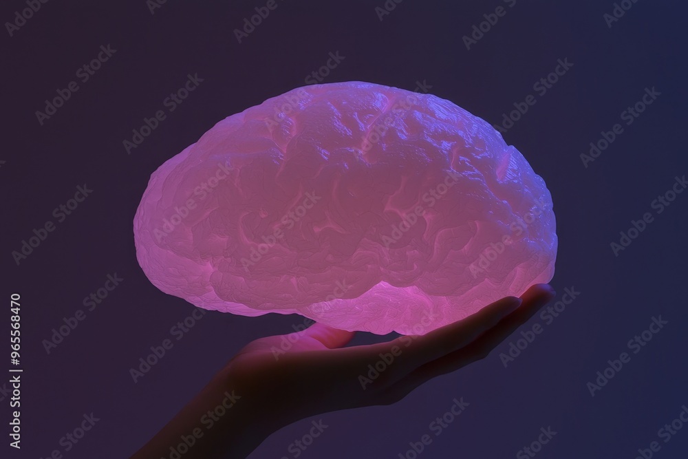 Poster science fiction futuristic concept of robot brain digital data ai global network technology hologram