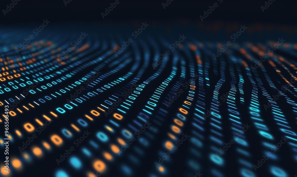 Poster code 01 network technology, background illustration in 3d, deep learning, atom and cell science, sec