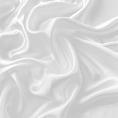 Obraz premium Abstract White Satin Fabric Background, Smooth Elegant, Luxury Cloth Texture, Wavy Folded Silk