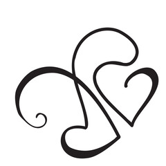 Continuous Heart Vector Illustration, One Line Art Love Symbol