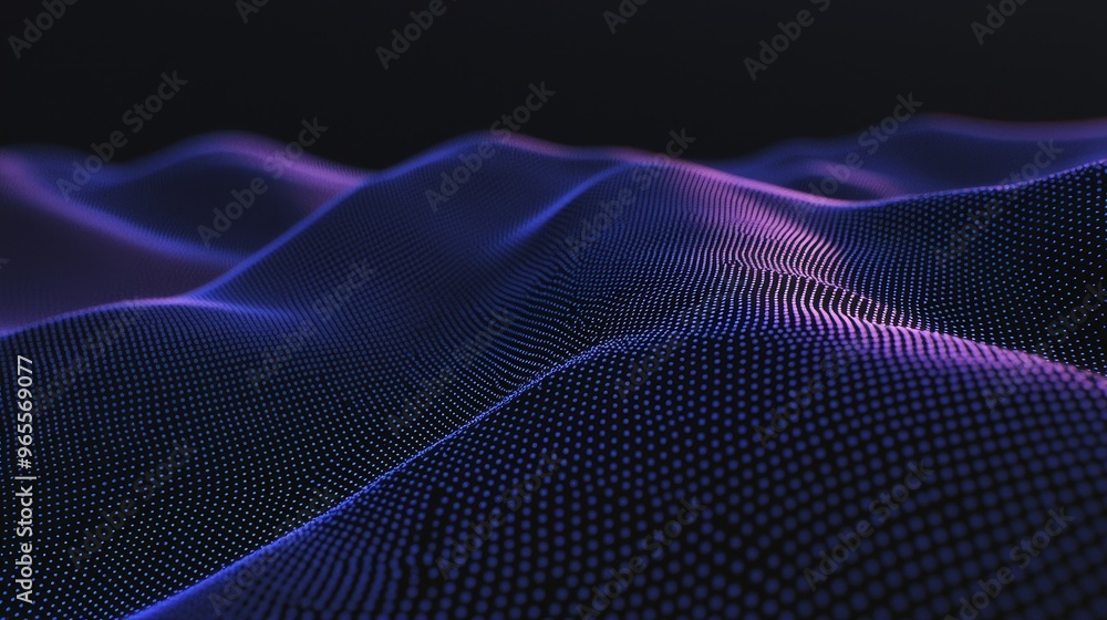 Poster abstract background with interweaving lines and dots. 3d rendering.