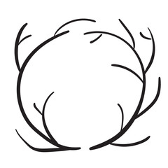 Branches pile icon isolated. Dry twigs pile ready for campfire, black sticks, boughs heap symbols