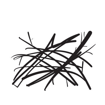 Branches pile icon isolated. Dry twigs pile ready for campfire, black sticks, boughs heap symbols
