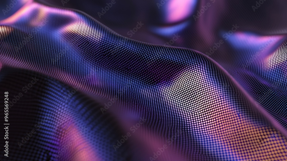 Poster music wave. interweaving dots and lines in an abstract background. 3d rendering.