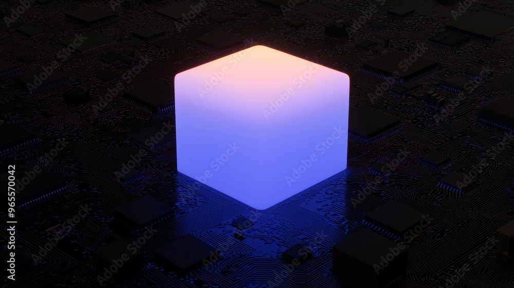 Poster 3d rendering, conceptual picture of central computer processors.
