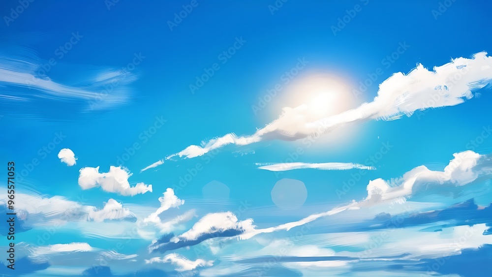 Wall mural image of clear sky on day time for background usage.