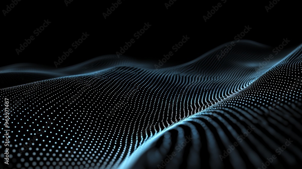 Poster visualisation concept for big data. information represented as a futuristic particle network with an
