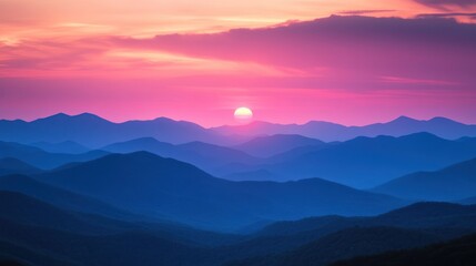 Obraz premium Sunset Over Mountains