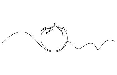 ripe fresh one tomato fruit vegetable line art, Abstract red shaped tomato. single line tomato icon, A continuous line drawing of a tomato, fresh tomato fruit vegetable in Continuous one line drawing