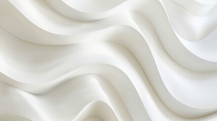 Fototapeta premium Abstract White Waves Ethereal Curves In Gentle Light Abstract Background With Minimal Shadows