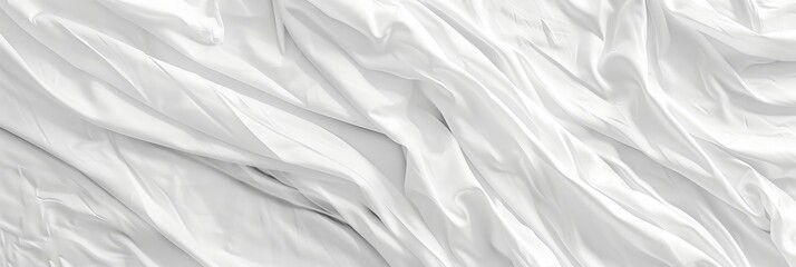 Obraz premium Flowing White Fabric Waves, Abstract Texture Background With Soft Folds And Gentle Curves