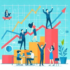 Fototapeta premium Business Grouth Charts & Graph of Business analysis