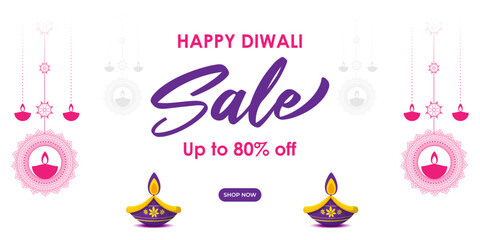 Vector illustration of Happy Diwali Sale social media feed template