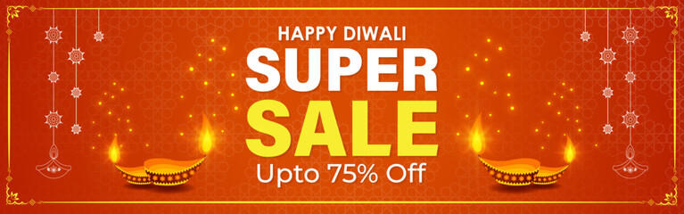 Vector illustration of Happy Diwali Sale social media feed template