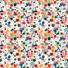 Abstract trendy watercolor seamless pattern with colorful drops.