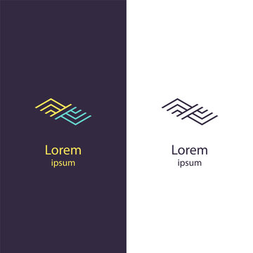 Minimalistisch en modern logo met lijnvormen en een abstracte uitstraling. Perfect voor bedrijven in branding, architectuur of technologie.