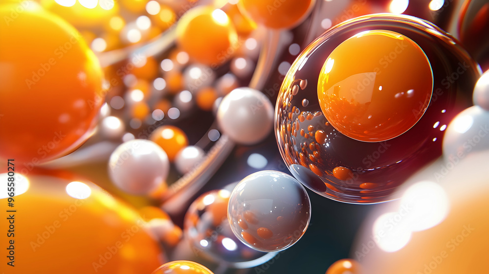 Poster 3d balls creating an abstract composition ..