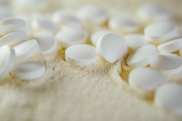close up of white pills