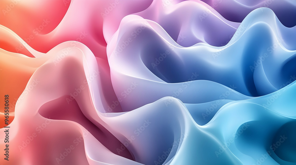 Poster an abstract design 3d waves with a gradient effect.