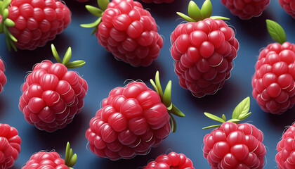 Delicious raspberry close up,  fruits wallpaper design, realistic illustration, forest fruits design. Generated AI