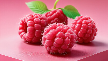 Delicious raspberry close up,  fruits wallpaper design, realistic illustration, forest fruits design. Generated AI