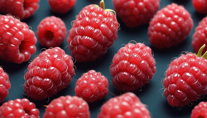 Delicious raspberry close up,  fruits wallpaper design, realistic illustration, forest fruits design. Generated AI