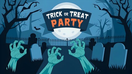 Naklejka premium halloween party flyer or poster