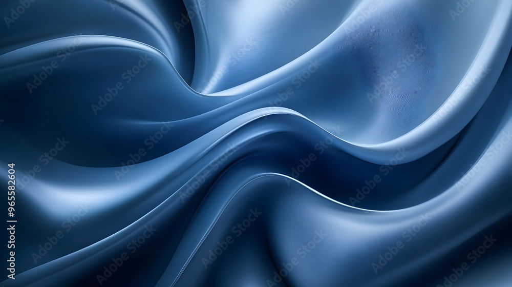 Poster abstract blue background with smooth flowing lines