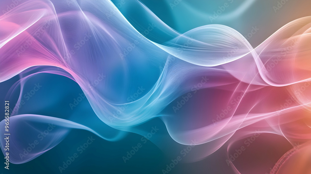 Poster abstract design background with soft, flowing lines illustation