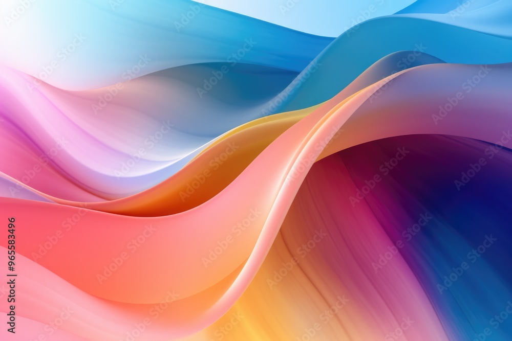 Poster abstract art wavy gradient background. ai generative