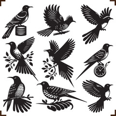 Obraz premium Eagle Abstract Silhouette Vector Graphics Pack