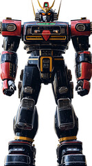 In the Japanese tokusatsu style of the Showa period, present the image of a huge robot
