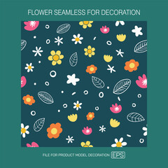 FLower doodle seamless pattern for decoration