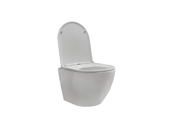 white toilet bowl isolated on white background