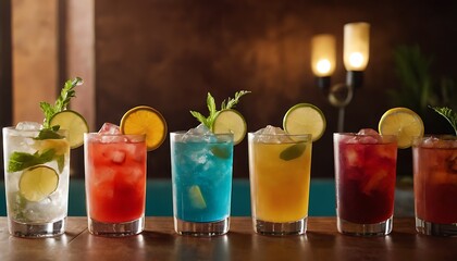 Fototapeta premium Various Summer Mocktails drinks