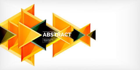 Abstract background - colorful triangles with 3d effect. Vector Illustration For Wallpaper, Banner, Background, Card, Book Illustration, landing page